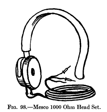 Fig. 98.--Mesco 1000 Ohm Head Set.